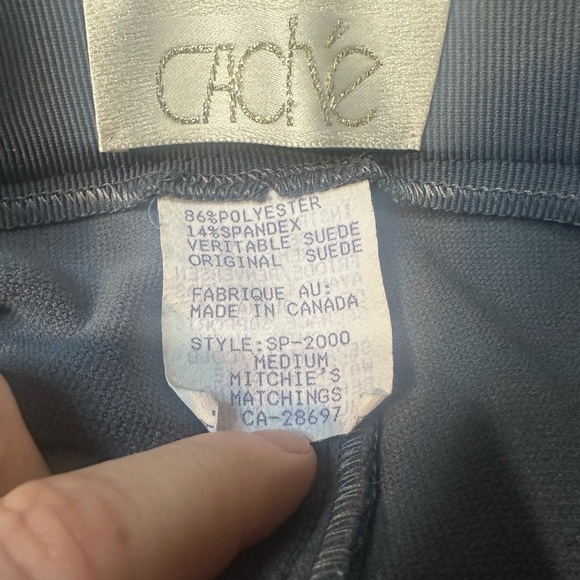 Women’s Cache Genuine Suede Gray Pants Size M 👑 - Picture 2 of 7